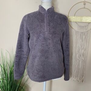 h&m • quarter zip fleece sherpa pullover sweater